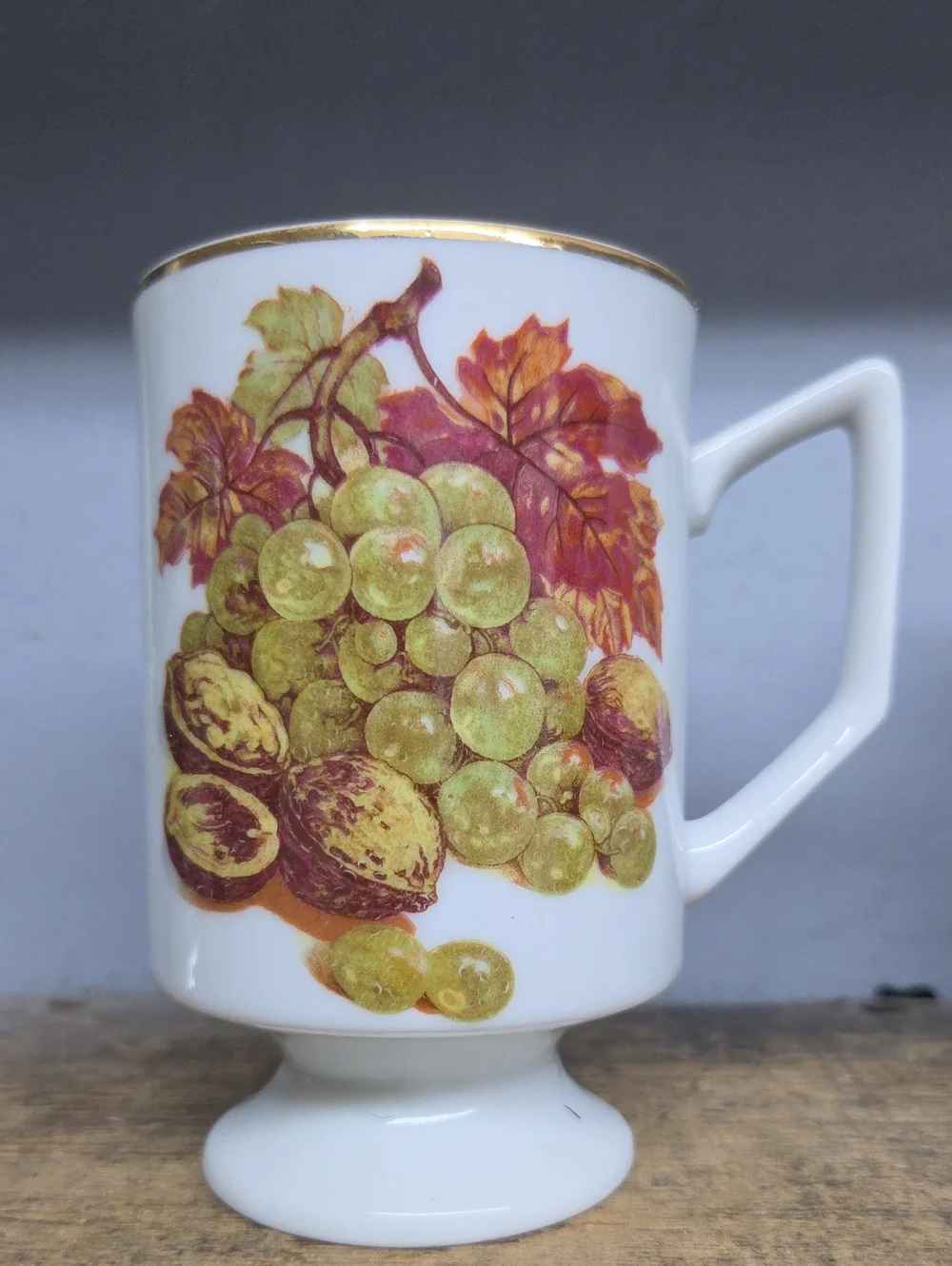 Vintage 1980's Porcelain Pedestal Mug Set Of 2